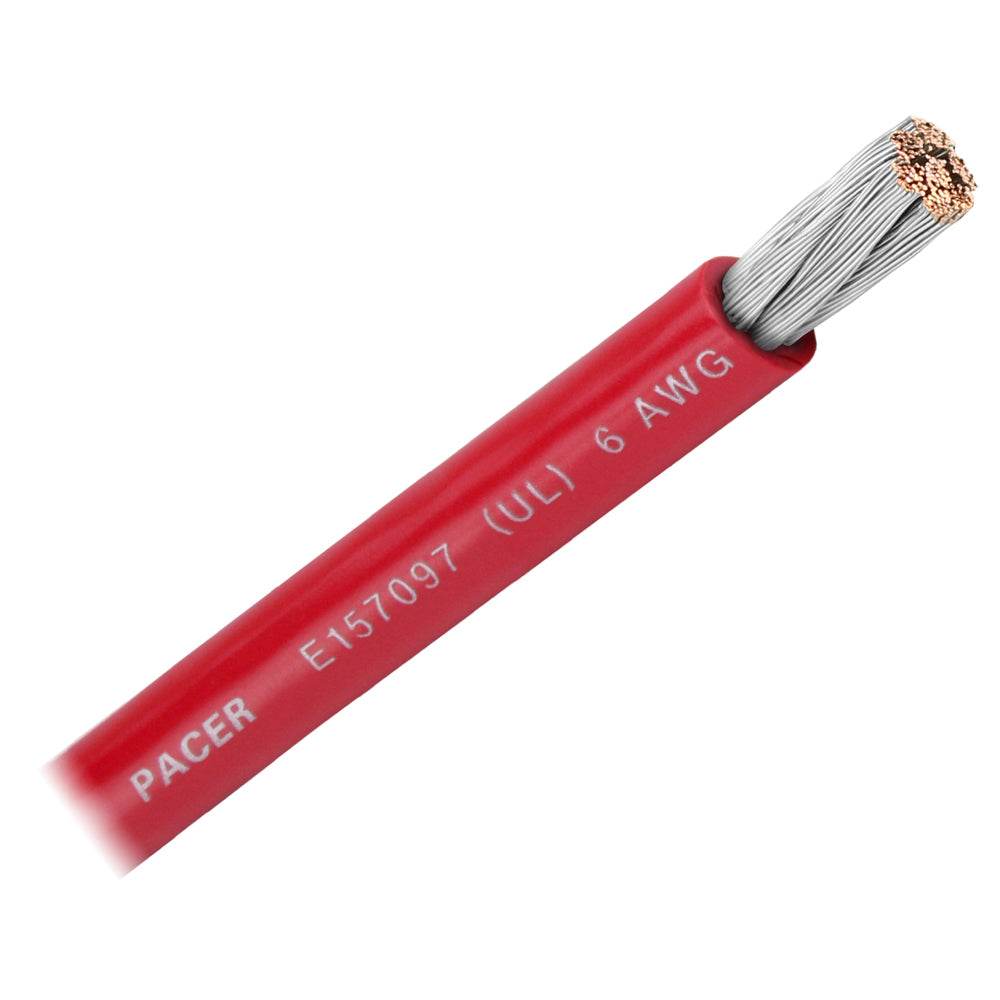 Suncoast Marine and Auto offers Pacer Red 6 AWG Battery Cable - Sold By The Foot [WUL6RD-FT]