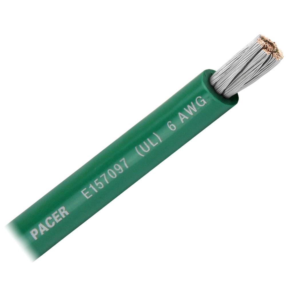 Suncoast Marine and Auto offers Pacer Green 6 AWG Battery Cable - Sold By The Foot [WUL6GN-FT]