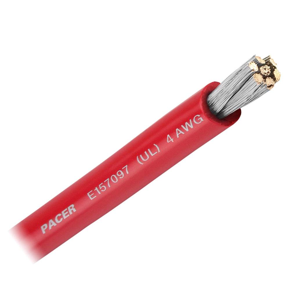 Suncoast Marine and Auto offers Pacer Red 4 AWG Battery Cable - Sold By The Foot [WUL4RD-FT]