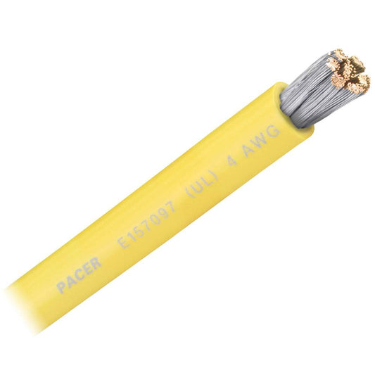 Suncoast Marine and Auto offers Pacer Yellow 4 AWG Battery Cable - Sold By The Foot [WUL4YL-FT]