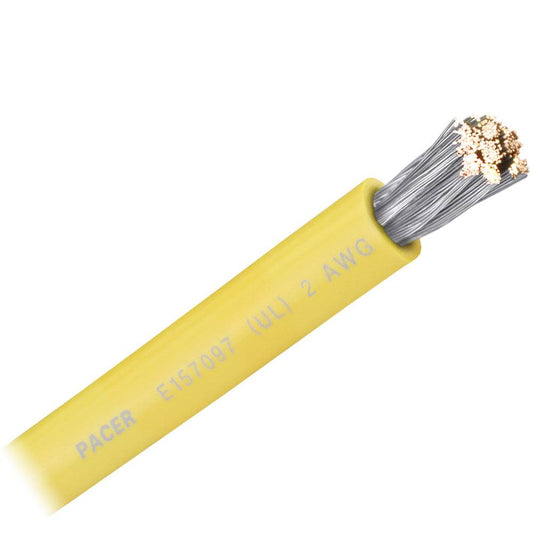 Suncoast Marine and Auto offers Pacer Yellow 2 AWG Battery Cable - Sold By The Foot [WUL2YL-FT]