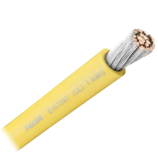 Suncoast Marine and Auto offers Pacer Yellow 1 AWG Battery Cable - Sold By The Foot [WUL1YL-FT]