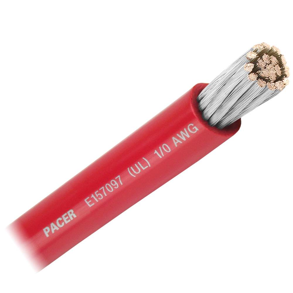 Suncoast Marine and Auto offers Pacer Red 1/0 AWG Battery Cable - Sold By The Foot [WUL1/0RD-FT]