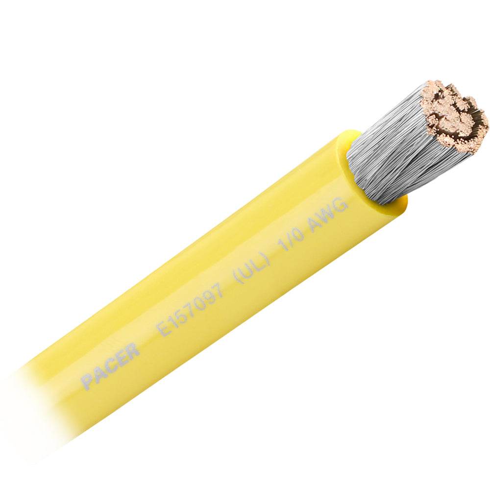 Suncoast Marine and Auto offers Pacer Yellow 1/0 AWG Battery Cable - Sold By The Foot [WUL1/0YL-FT]