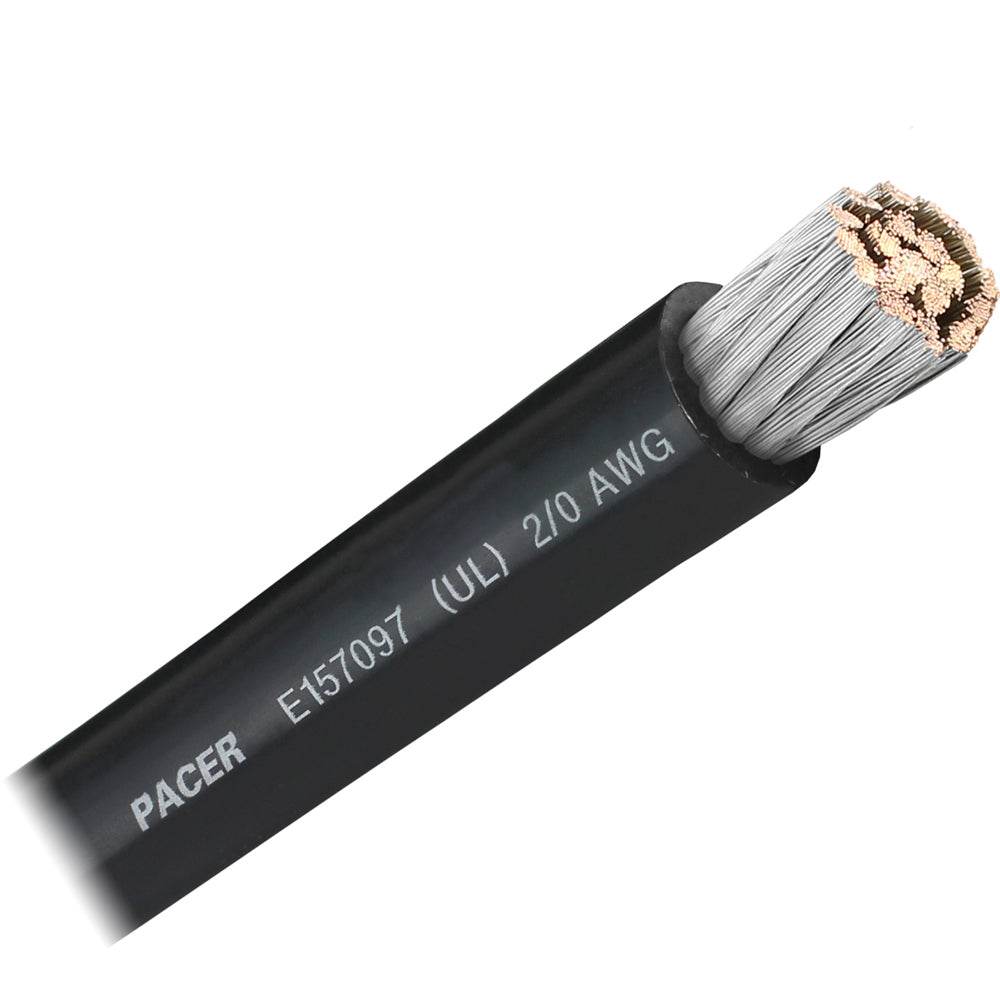 Suncoast Marine and Auto offers Pacer Black 2/0 AWG Battery Cable - Sold By The Foot [WUL2/0BK-FT]