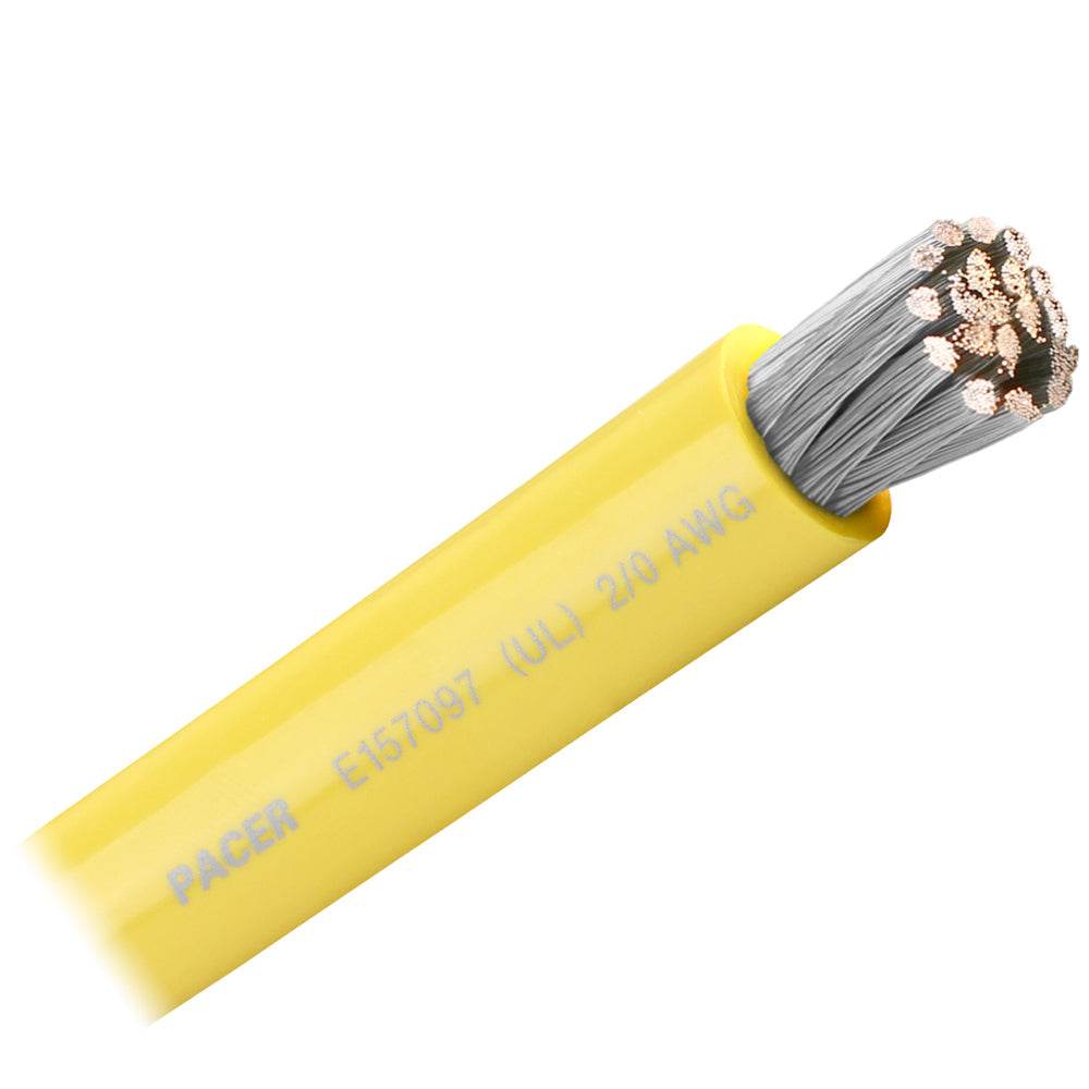 Suncoast Marine and Auto offers Pacer Yellow 2/0 AWG Battery Cable - Sold By The Foot [WUL2/0YL-FT]