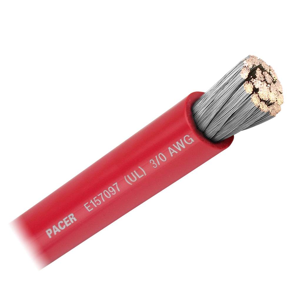 Suncoast Marine and Auto offers Pacer Red 3/0 AWG Battery Cable - Sold By The Foot [WUL3/0RD-FT]