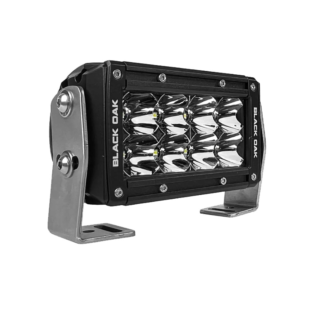 Suncoast Marine and Auto offers Black Oak Pro Series 3.0 Double Row 4" LED Light Bar - Flood Optics - Black Housing [4F-D5OS]