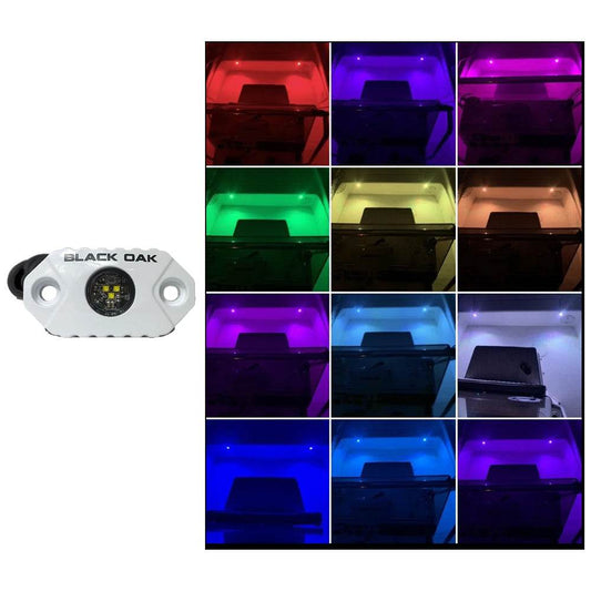 Suncoast Marine and Auto offers Black Oak Rock Accent Light - RGB - White Housing [MAL-RGB]