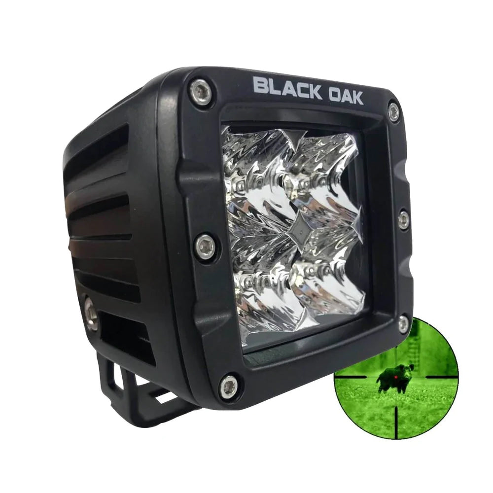 Suncoast Marine and Auto offers Black Oak Pro Series 3.0 2" 850nm Infrared Pod Light - Flood Optics - Black Housing [2IR-POD850]