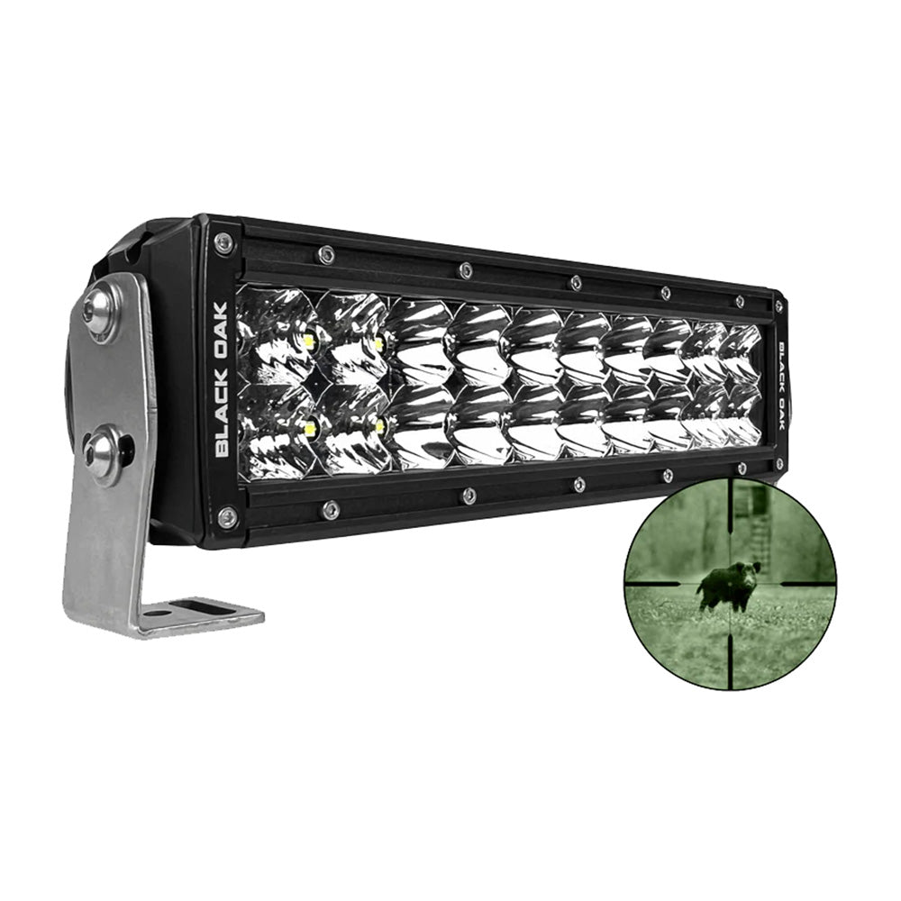 Suncoast Marine and Auto offers Black Oak Pro Series Double Row Combo Infrared 10" 940nm Light Bar - Black [10IR-940]