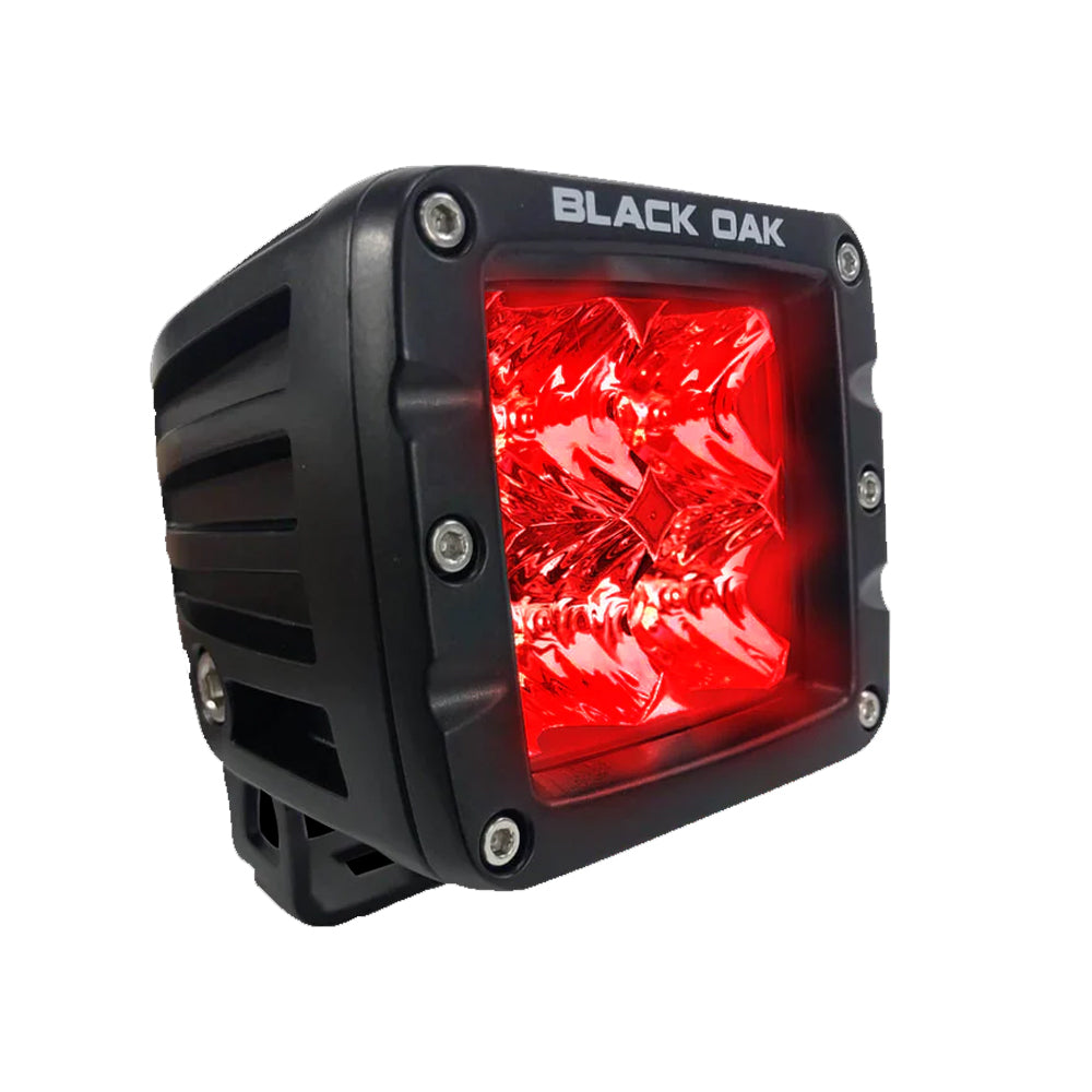 Suncoast Marine and Auto offers Black Oak 2" Red LED Predator Hunting Pod Light - Flood Optics - Black Housing - Pro Series 3.0 [2R-POD3OS]