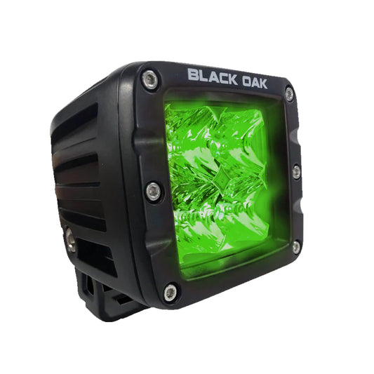 Suncoast Marine and Auto offers Black Oak 2" Green LED Hog Hunting Pod Light - Flood Optics - Black Housing - Pro Series 3.0 [2G-POD3OS]