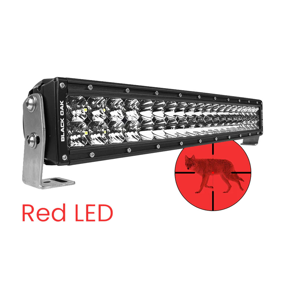 Suncoast Marine and Auto offers Black Oak 20" Curved Double Row Red LED Predator Hunting Light Bar - Combo Optics - Black Housing - Pro Series 3.0 [20CR-D3OS]