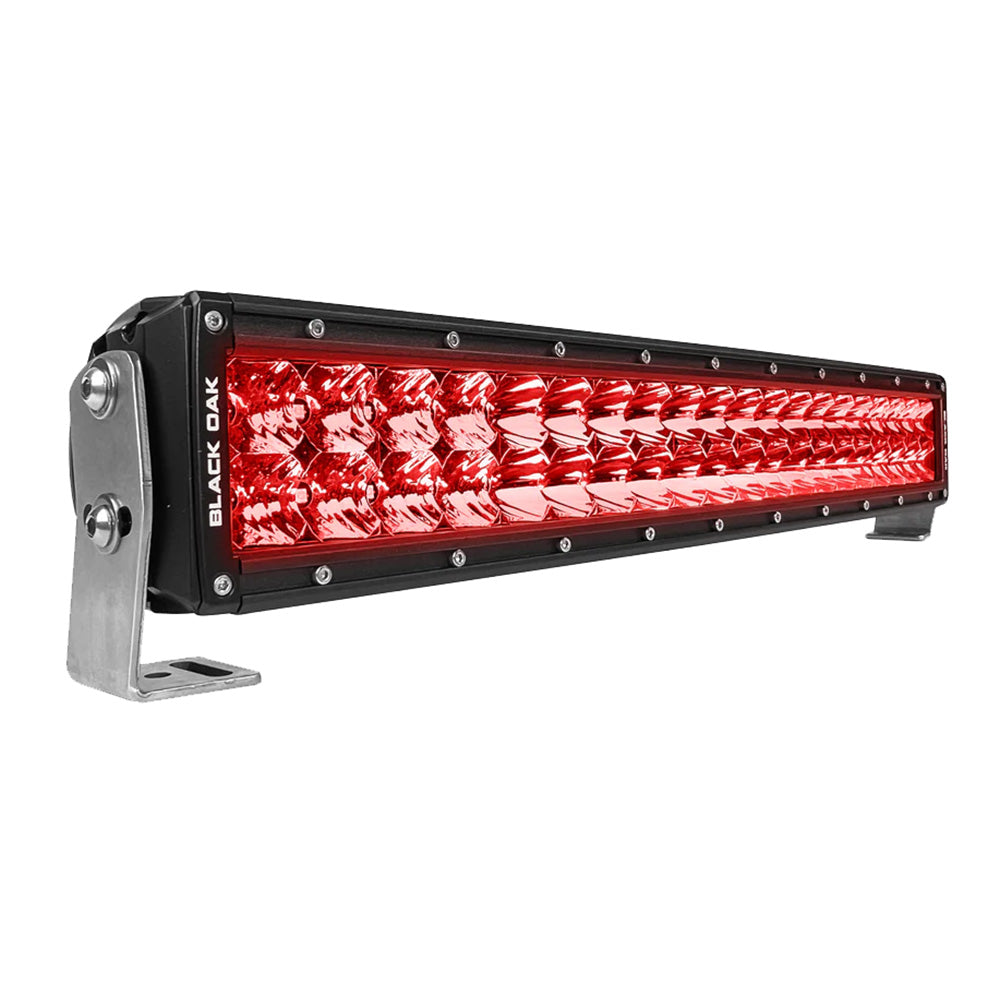 Suncoast Marine and Auto offers Black Oak 20" Curved Double Row Red LED Predator Hunting Light Bar - Combo Optics - Black Housing - Pro Series 3.0 [20CR-D3OS]