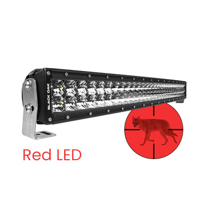 Suncoast Marine and Auto offers Black Oak 30" Curved Double Row Red LED Predator Hunting Light Bar - Combo Optics - Black Housing - Pro Series 3.0 [30CR-D3OS]