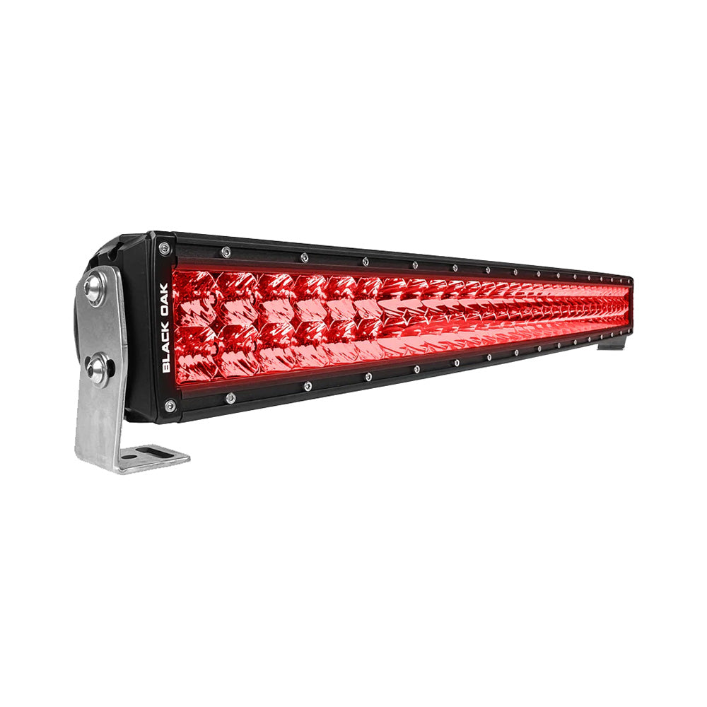 Suncoast Marine and Auto offers Black Oak 30" Curved Double Row Red LED Predator Hunting Light Bar - Combo Optics - Black Housing - Pro Series 3.0 [30CR-D3OS]