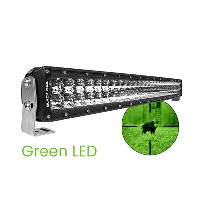 Suncoast Marine and Auto offers Black Oak 30" Curved Double Row Green LED Hog Hunting Light Bar - Combo Optics - Black Housing - Pro Series 3.0 [30CG-D3OS]