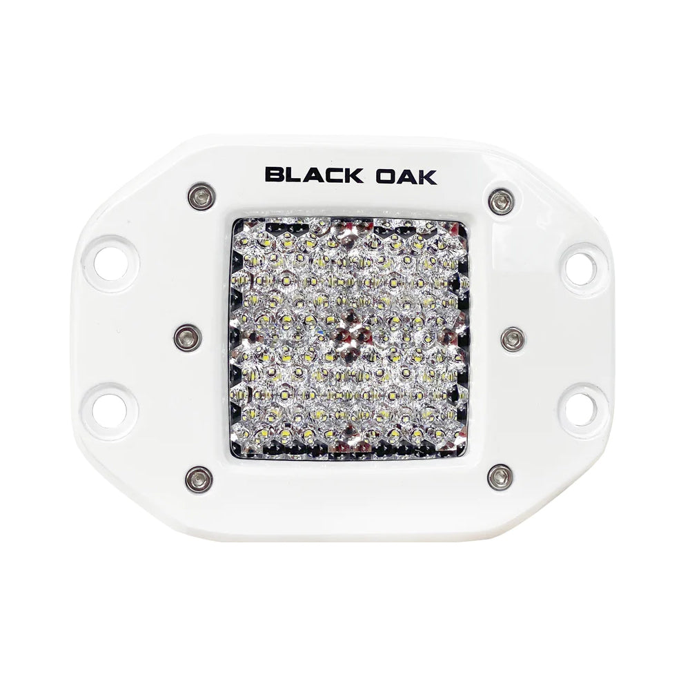 Suncoast Marine and Auto offers Black Oak 2" Marine Flush Mount LED Pod Light - Diffused Optics - White Housing - Pro Series 3.0 [2DM-FPOD10CR]