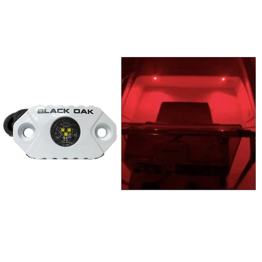 Suncoast Marine and Auto offers Black Oak Rock Accent Light - Red LEDs - White Housing [MAL-R]