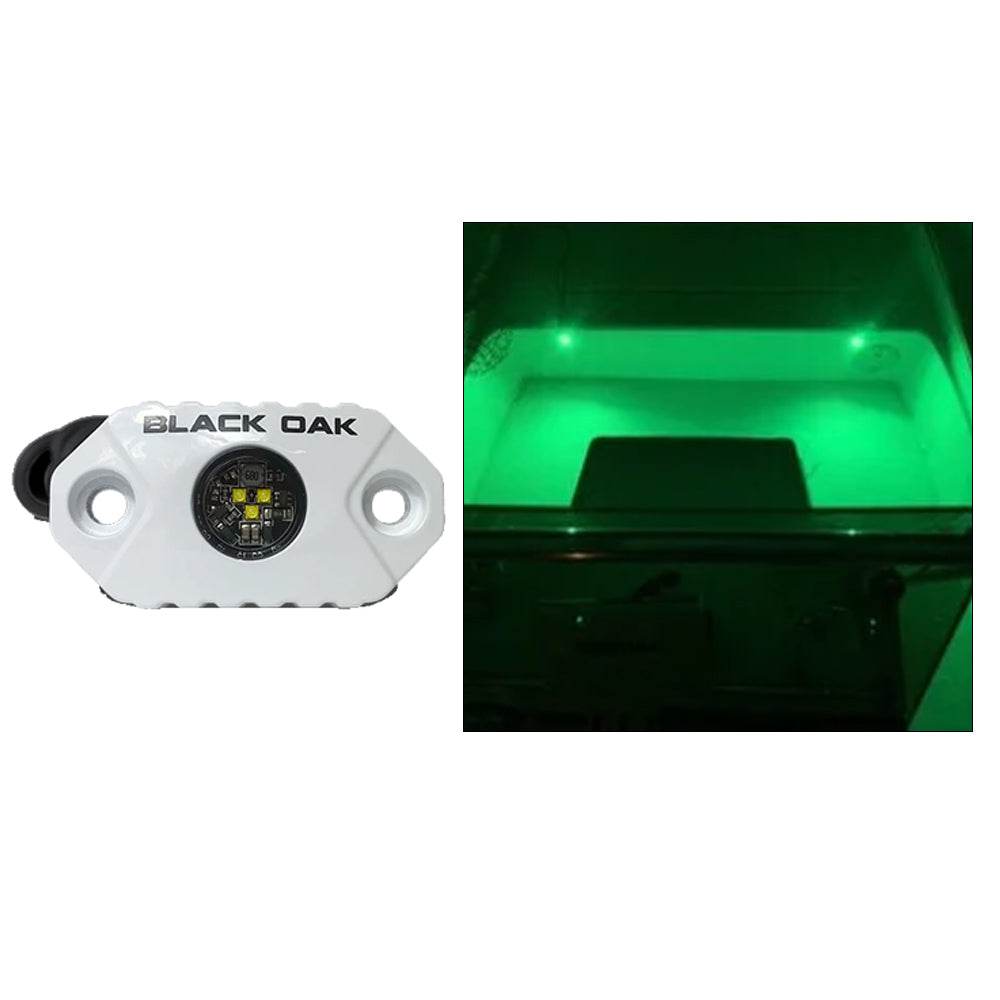 Suncoast Marine and Auto offers Black Oak Rock Accent Light - Green LEDs - White Housing [MAL-G]