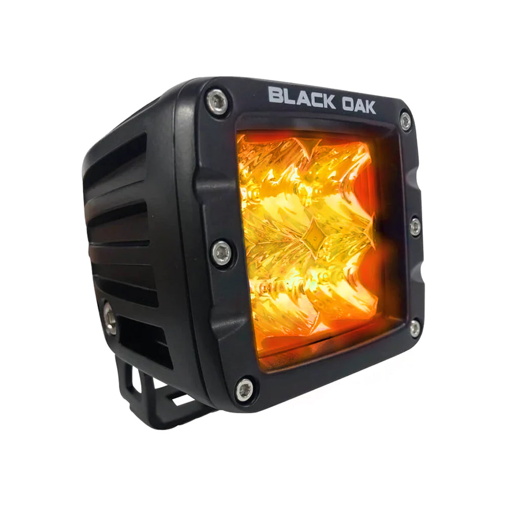 Suncoast Marine and Auto offers Black Oak 2" Amber LED Pod Light - Flood Optics - Black Housing - Pro Series 3.0 [2A-POD30S]