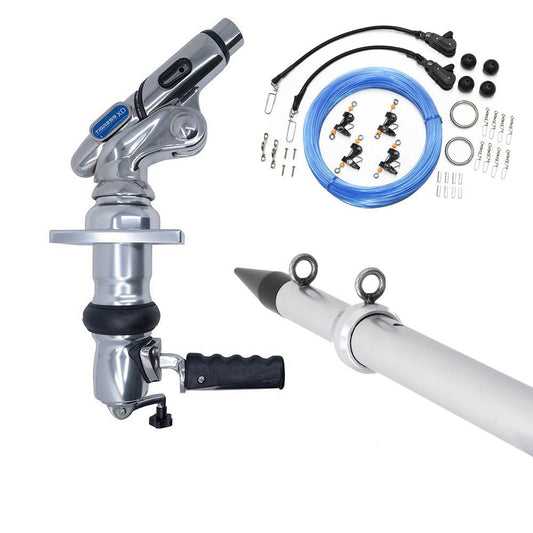 Suncoast Marine and Auto offers Tigress XD Crank Top Mount System - 18 - Silver Outriggers Pro Series Double Rigging Kit [88825-2]