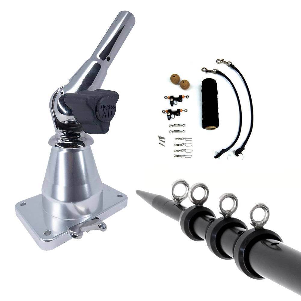 Suncoast Marine and Auto offers Tigress XD Bay Series Top Mount System - 15 - Aluminum Black Outriggers Deluxe Rigging Kit [88823-3]