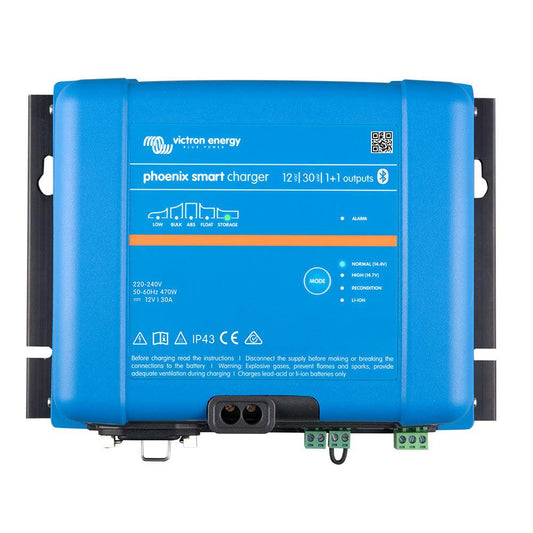 Suncoast Marine and Auto offers Victron Phoenix Smart IP43 Charger 12/30 (1+1) 120-240VAC Requires 5-15P Mains Cord [PSC123051095]