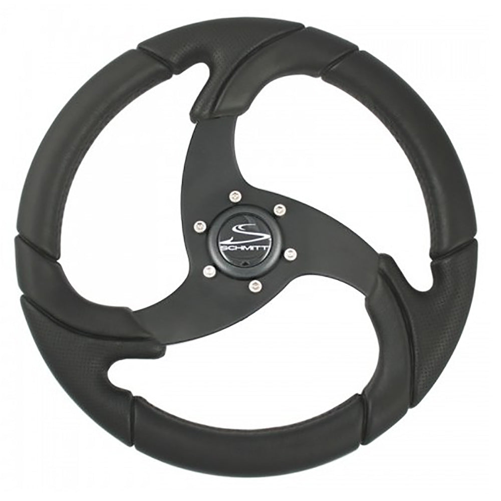 Suncoast Marine and Auto offers Schmitt Marine Folletto 14.2" Wheel - Black Polyurethane - 3/4" Tapered Shaft w/Black Center Cap [PU021104-R]