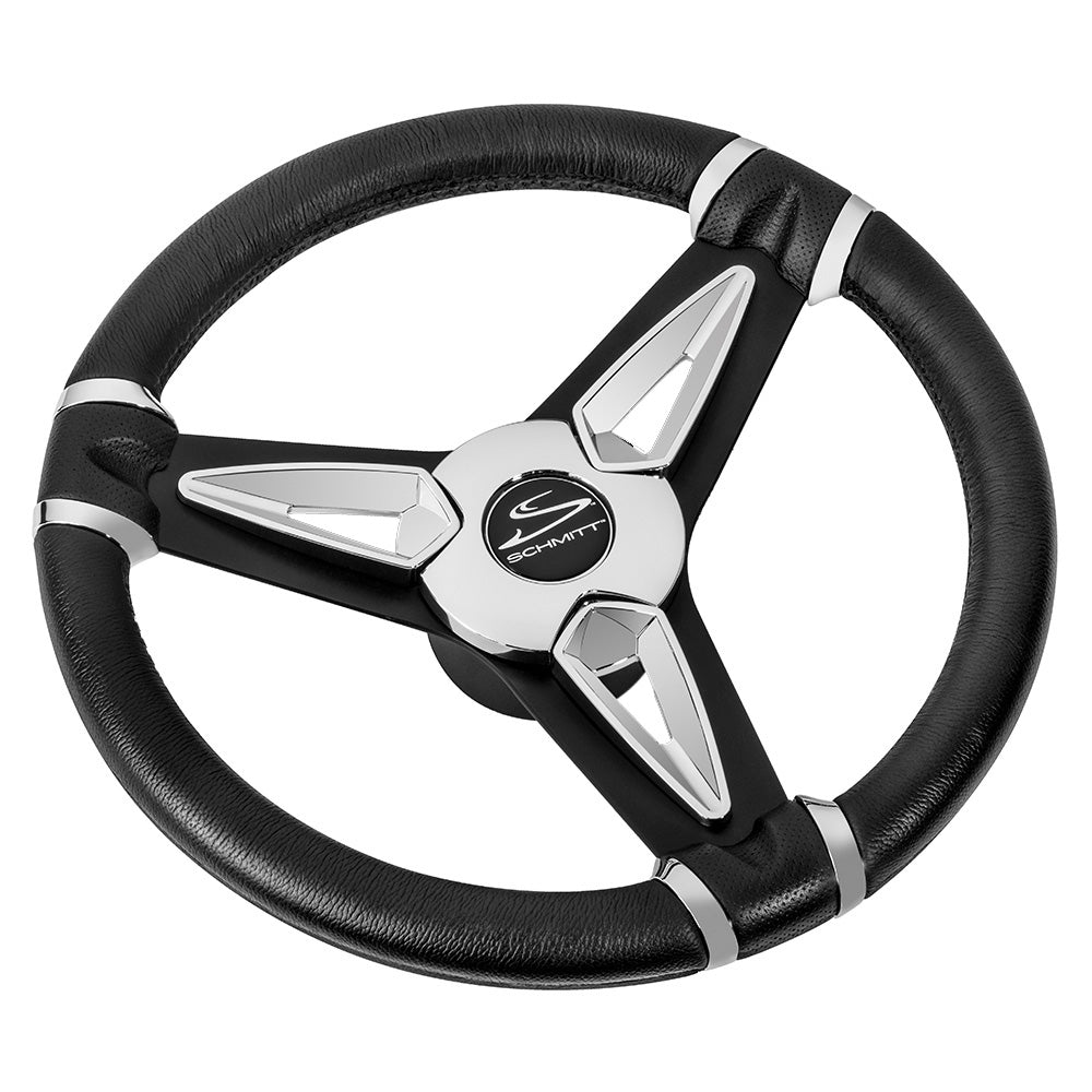 Suncoast Marine and Auto offers Schmitt Marine PU50 14" Wheel - Chrome Cap Spoke Inserts - Black Spokes - 3/4" Tapered Shaft [PU501404]