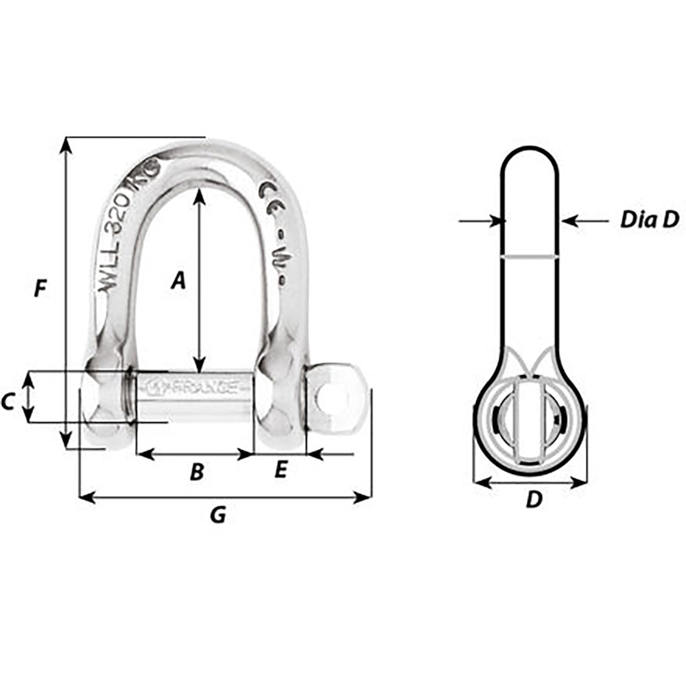 Suncoast Marine and Auto offers Wichard Self-Locking D Shackle - 12mm Diameter - 15/32" [01206]