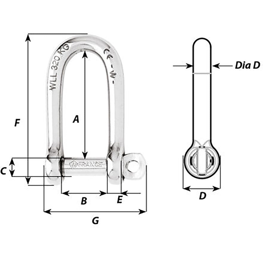 Suncoast Marine and Auto offers Wichard Self-Locking Long D Shackle - 10mm Diameter - 13/32" [01215]