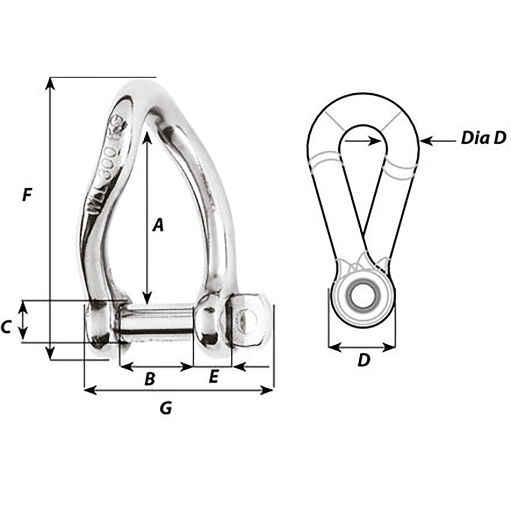 Suncoast Marine and Auto offers Wichard Self-Locking Twisted Shackle - 10mm Diameter - 13/32" [01225]