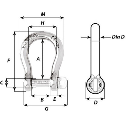 Suncoast Marine and Auto offers Wichard Not Self-Locking Bow Shackle - 16mm Diameter - 5/8" [01247]