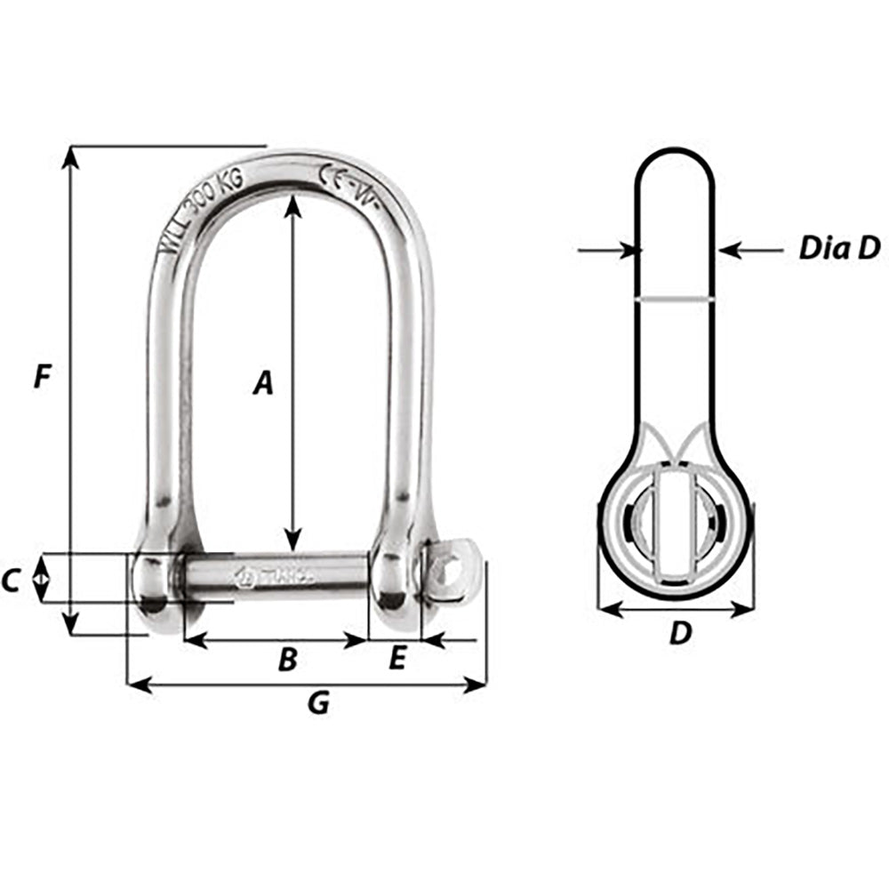 Suncoast Marine and Auto offers Wichard Self-Locking Large Opening Shackle - 6mm Diameter - 1/4" [01263]