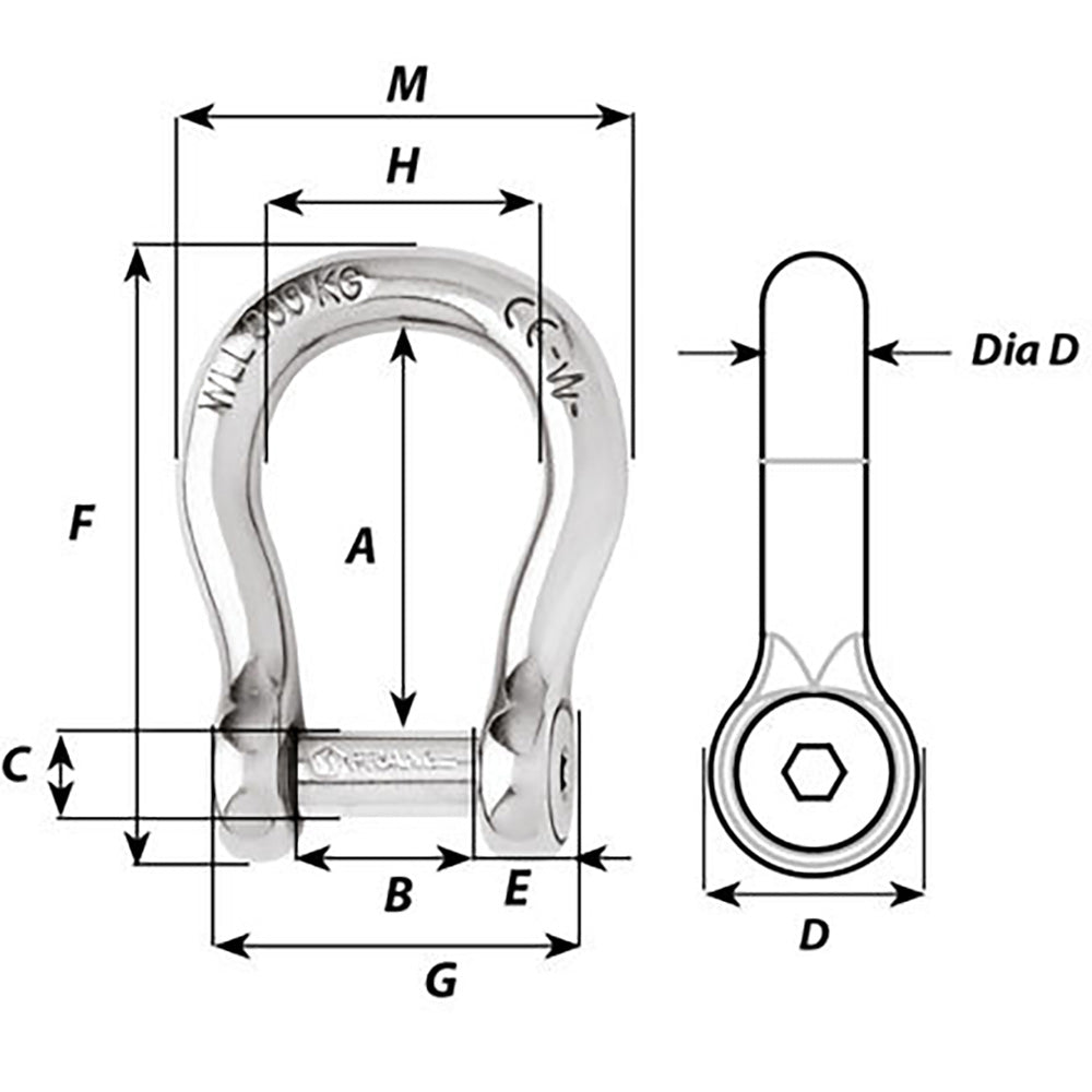 Suncoast Marine and Auto offers Wichard Self-Locking Allen Head Pin Bow Shackle - 6mm Diameter - 1/4" [01343]