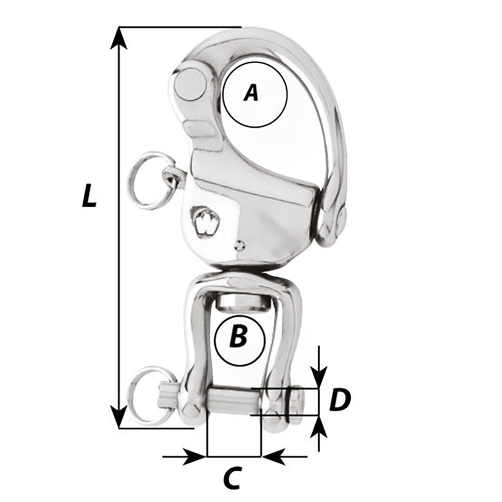 Suncoast Marine and Auto offers Wichard HR Snap Shackle With Clevis Pin Swivel - 120mm Length - 4-23/32" [02478]