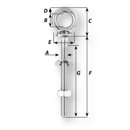 Suncoast Marine and Auto offers Wichard Eye Bolt - M12 x 175mm - Length 120mm [06497]