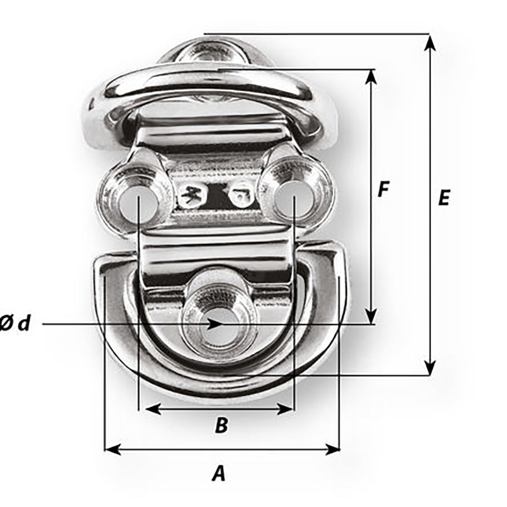 Suncoast Marine and Auto offers Wichard Double Folding Pad Eye - 8mm Diameter - 5/16" [06565]