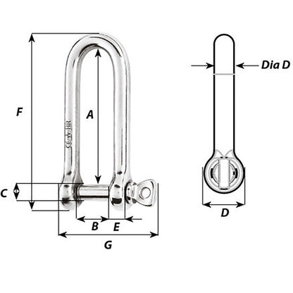 Suncoast Marine and Auto offers Wichard HR Long D Shackle - 10mm Diameter - 25/64" [11215]