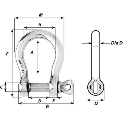 Suncoast Marine and Auto offers Wichard HR Bow Shackle - 14mm Diameter - 35/64" [11240]