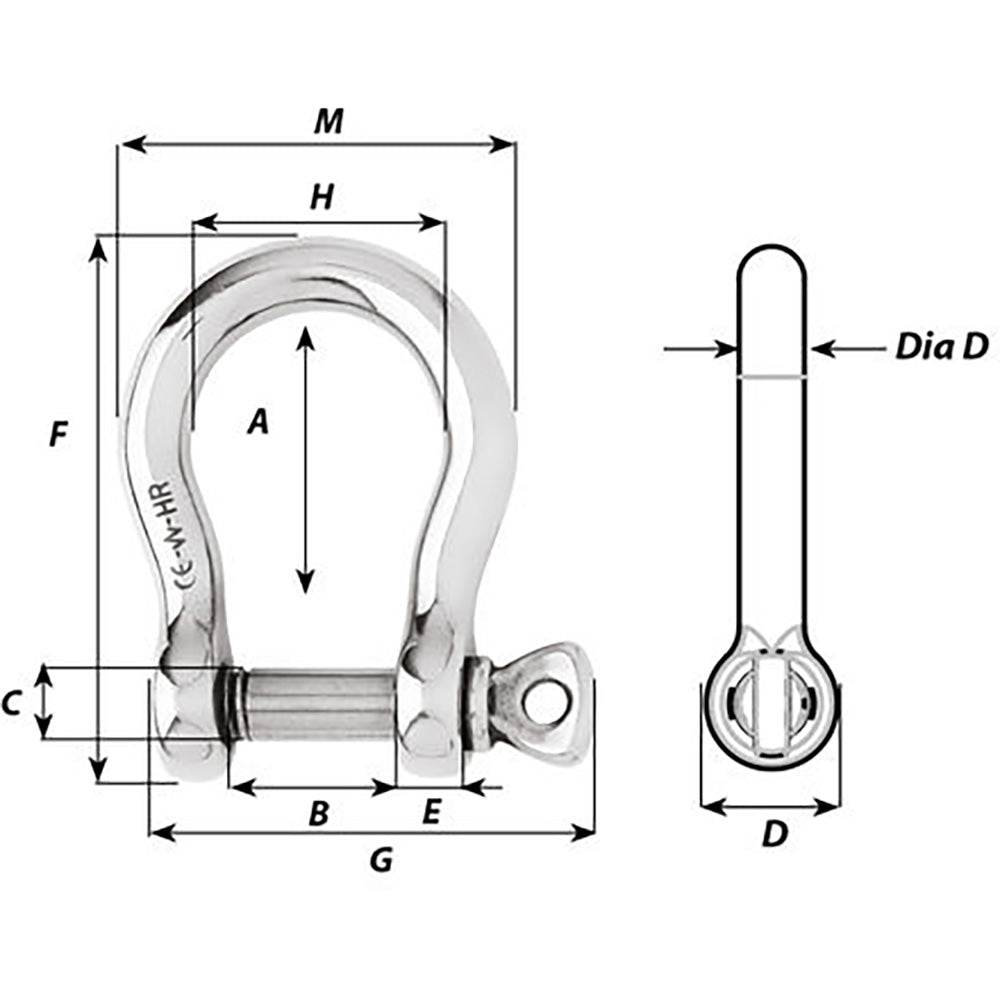 Suncoast Marine and Auto offers Wichard HR Bow Shackle - 8mm Pin Diameter [11244]