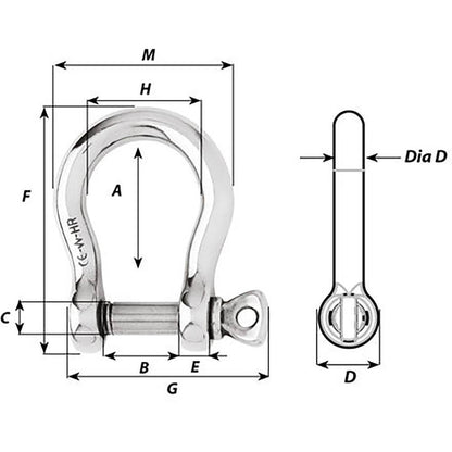 Suncoast Marine and Auto offers Wichard HR Bow Shackle - 10mm Pin Diameter [11245]