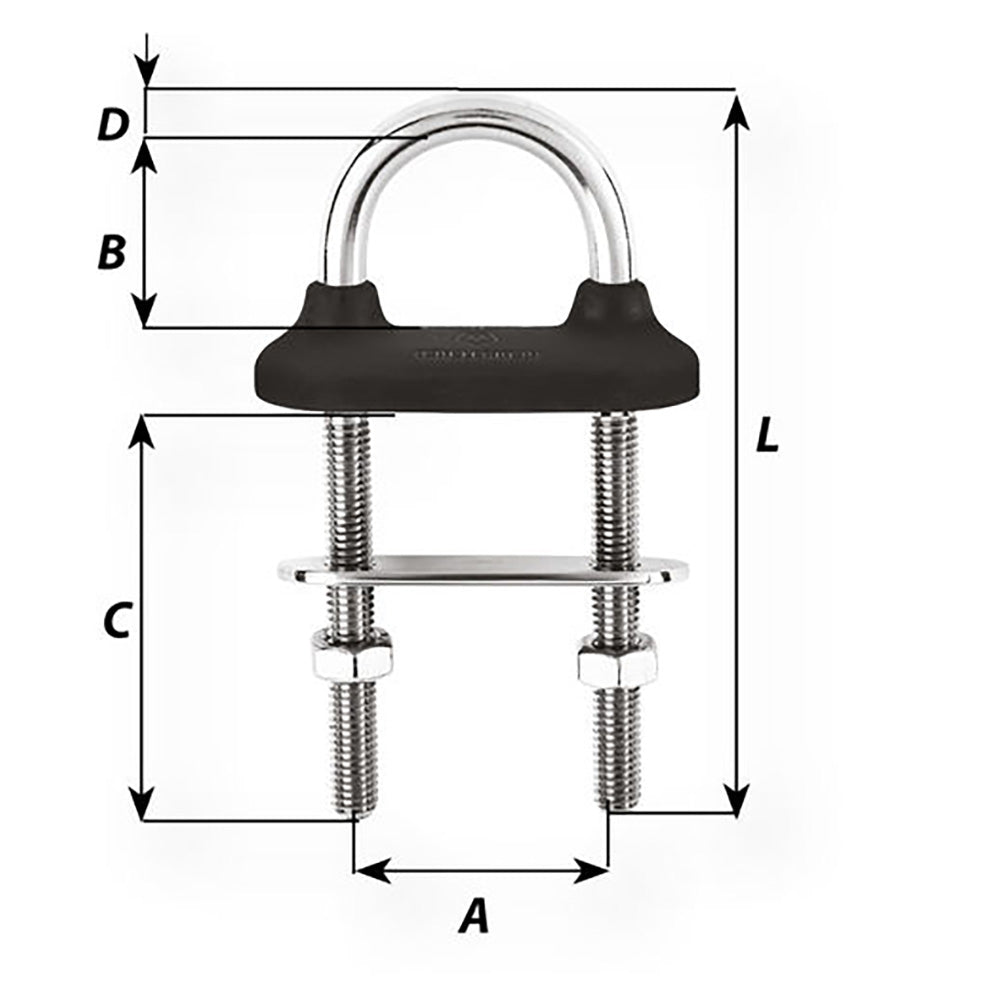 Suncoast Marine and Auto offers Wichard Black Watertight U-bolt - 5mm Diameter - 13/64" - 60mm Length - 2-23/64" [65321]