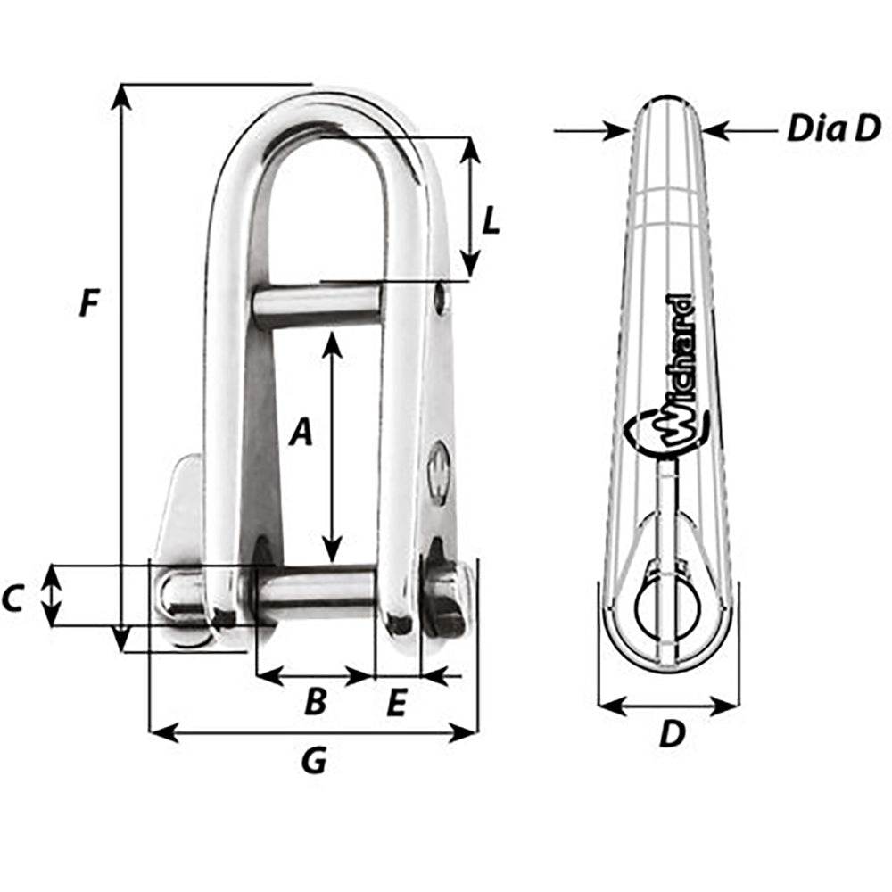 Suncoast Marine and Auto offers Wichard HR Key Pin Shackle With Bar - 5mm Pin Diameter [91432]