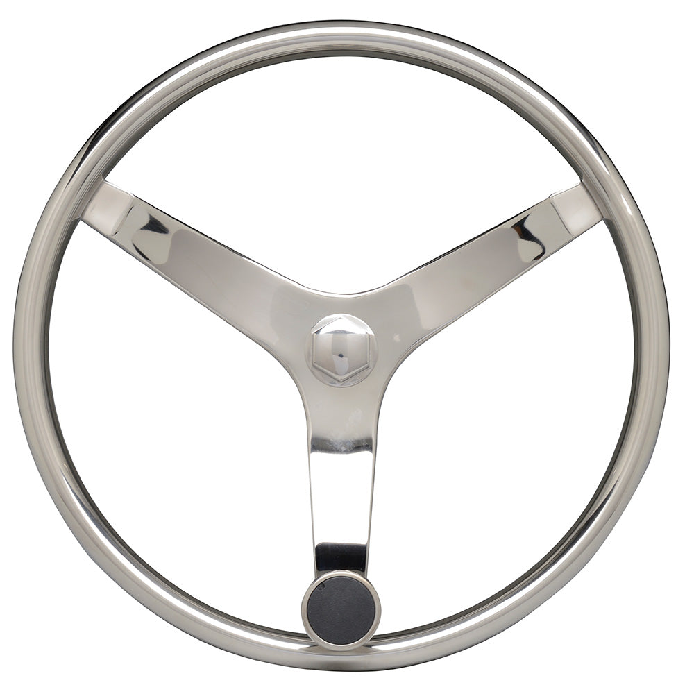 Suncoast Marine and Auto offers Uflex - V46 - 13.5" Stainless Steel Steering Wheel w/Speed Knob - No Wheel Nut [V46]