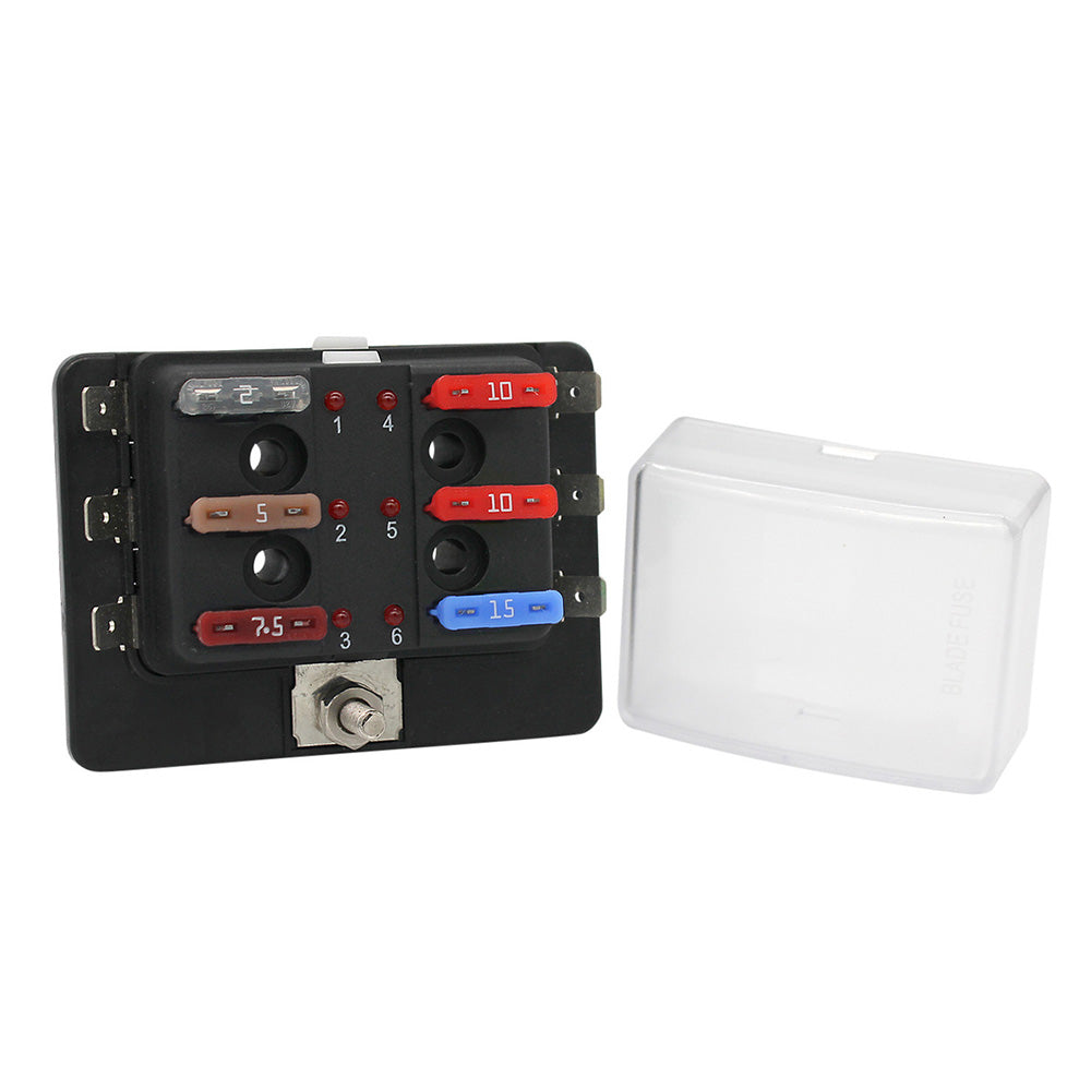 Suncoast Marine and Auto offers Cole Hersee Standard 6 ATO Fuse Block w/LED Indicators [880022-BP]