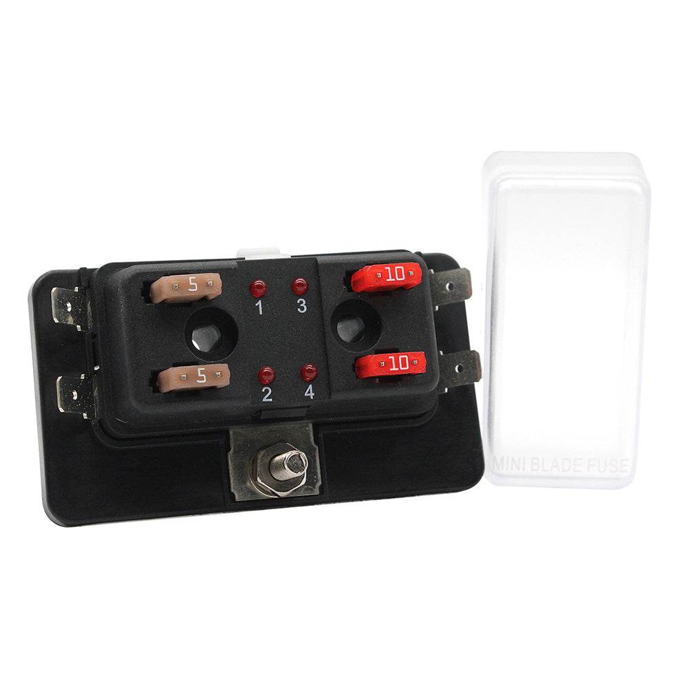 Suncoast Marine and Auto offers Cole Hersee Standard 4 MINI Series Fuse Block w/LED Indicators [880024-BP]