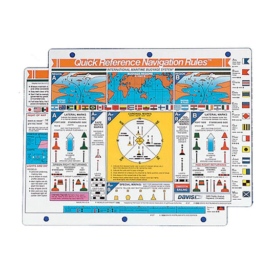 Suncoast Marine and Auto offers Davis Quick Reference International Navigation Rules Card [127]